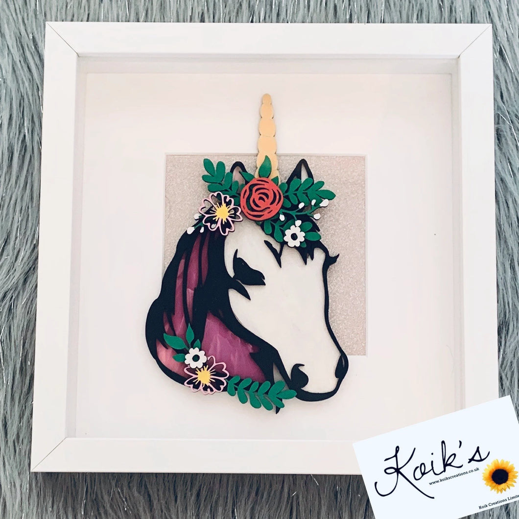 Handmade personalised Frame - Unicorn