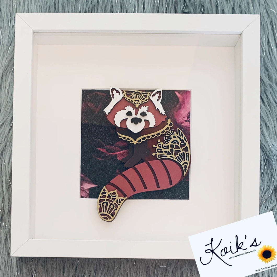 Handmade personalised Frame - Mandela Red Panda