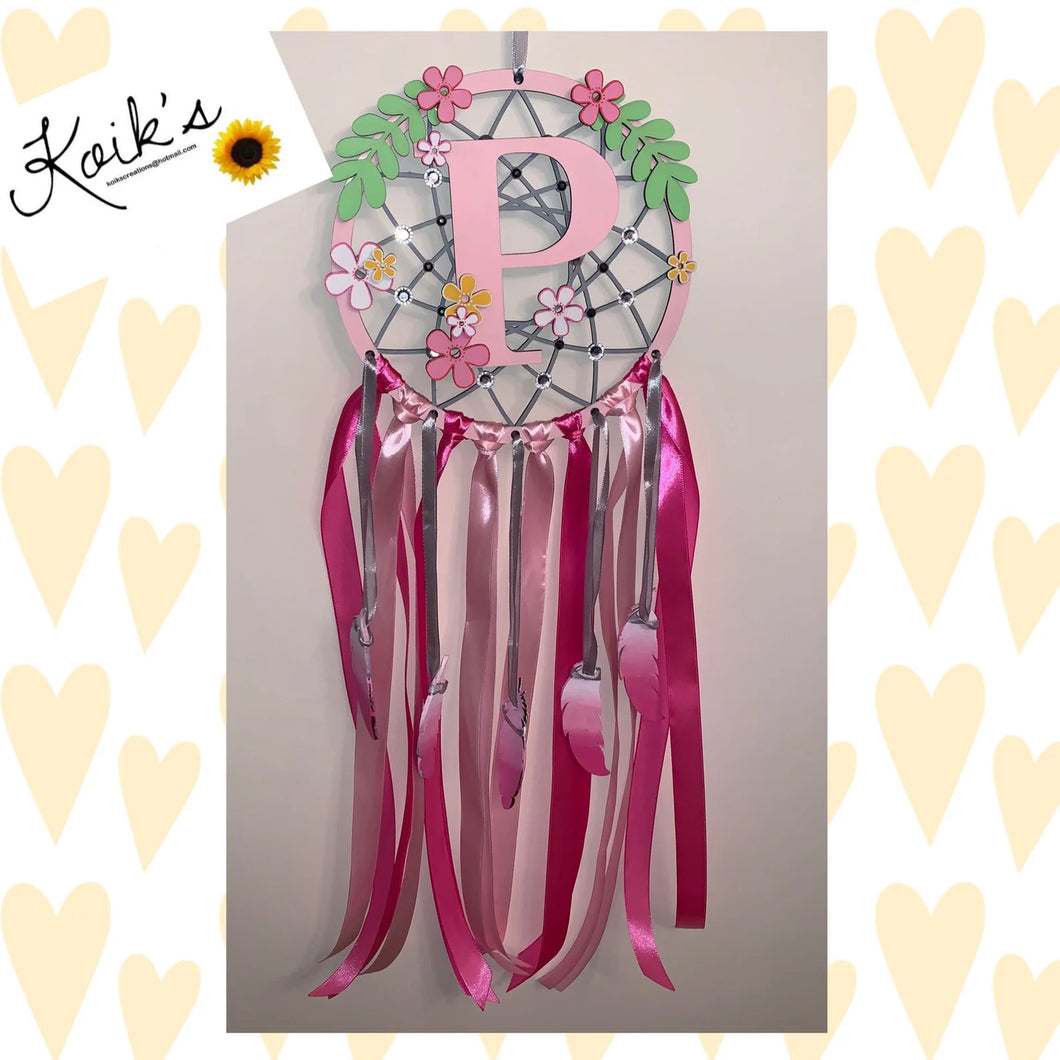 Hand Painted Wooden Dreamcatcher - Flower 1