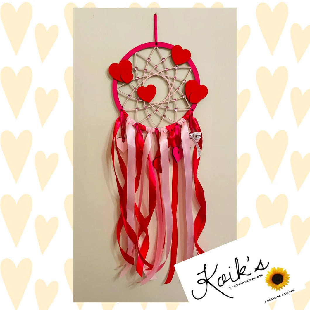 Hand Painted Wooden Dreamcatcher - Heart