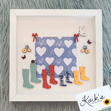 Load image into Gallery viewer, Handmade personalised Frame - Wellie boots Family
