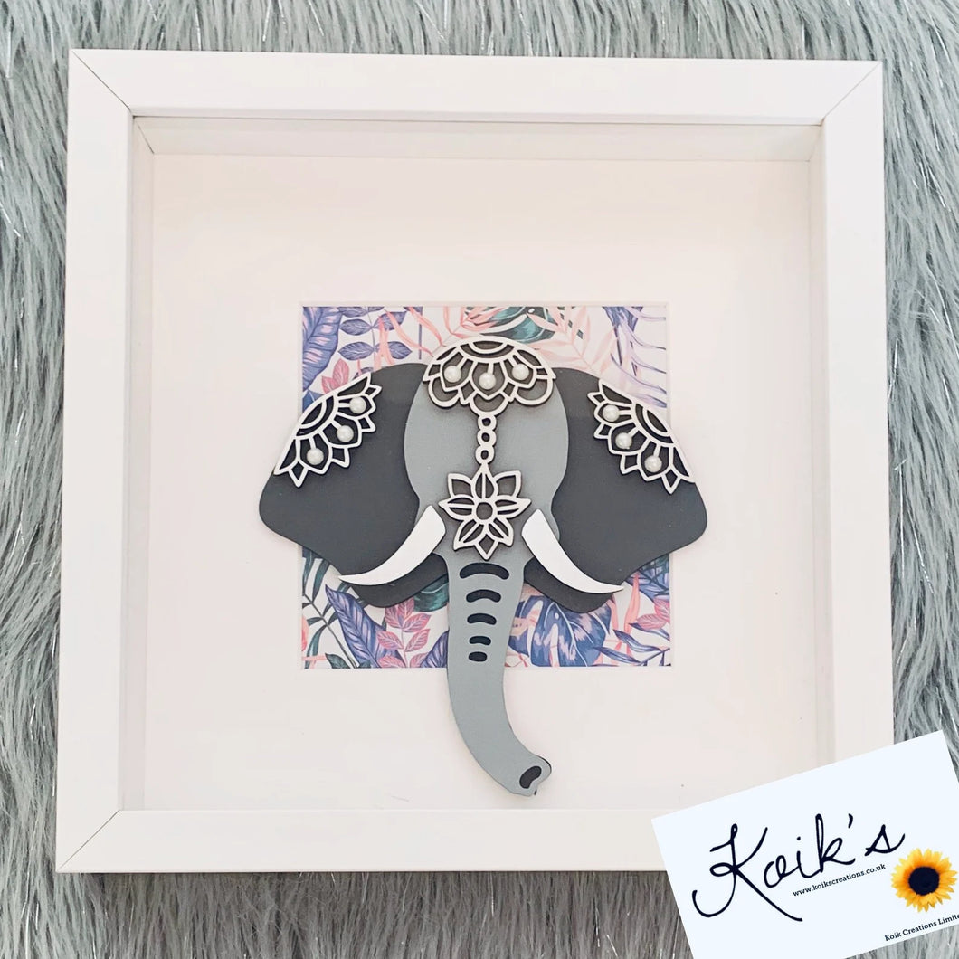 Handmade personalised Frame - Elephant Head