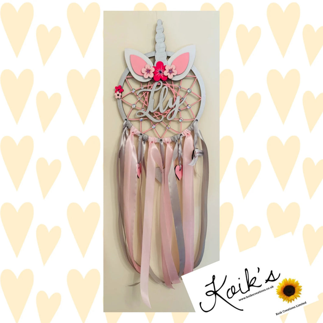 Hand Painted Wooden Dreamcatcher - Unicorn Crown 2