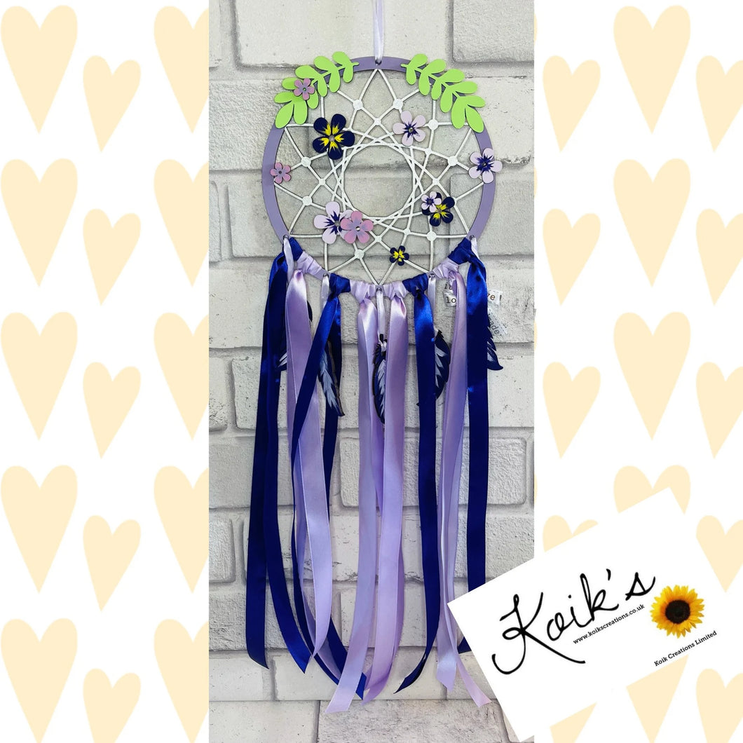 Hand Painted Wooden Dreamcatcher - Flower 4