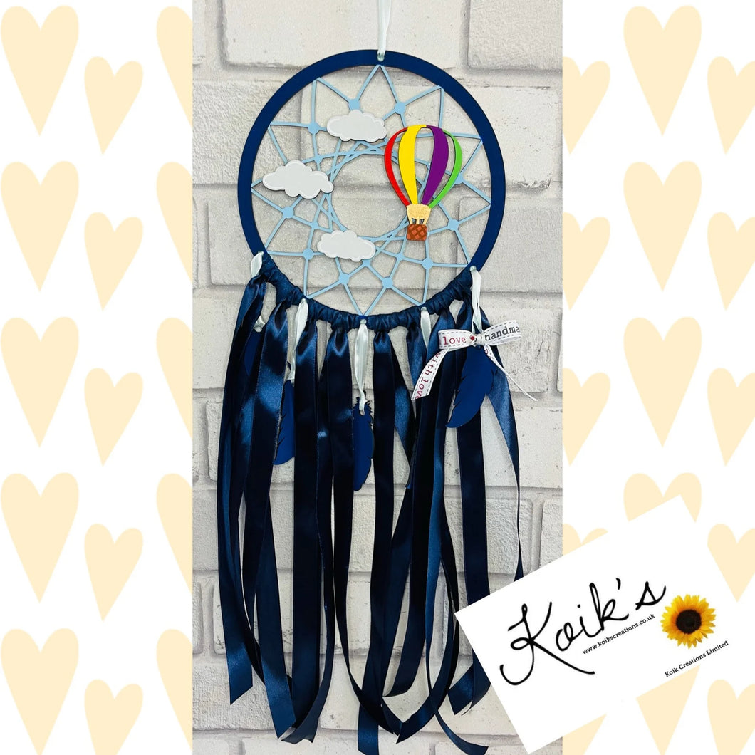 Hand Painted Wooden Dreamcatcher - Hot Air Ballon 2