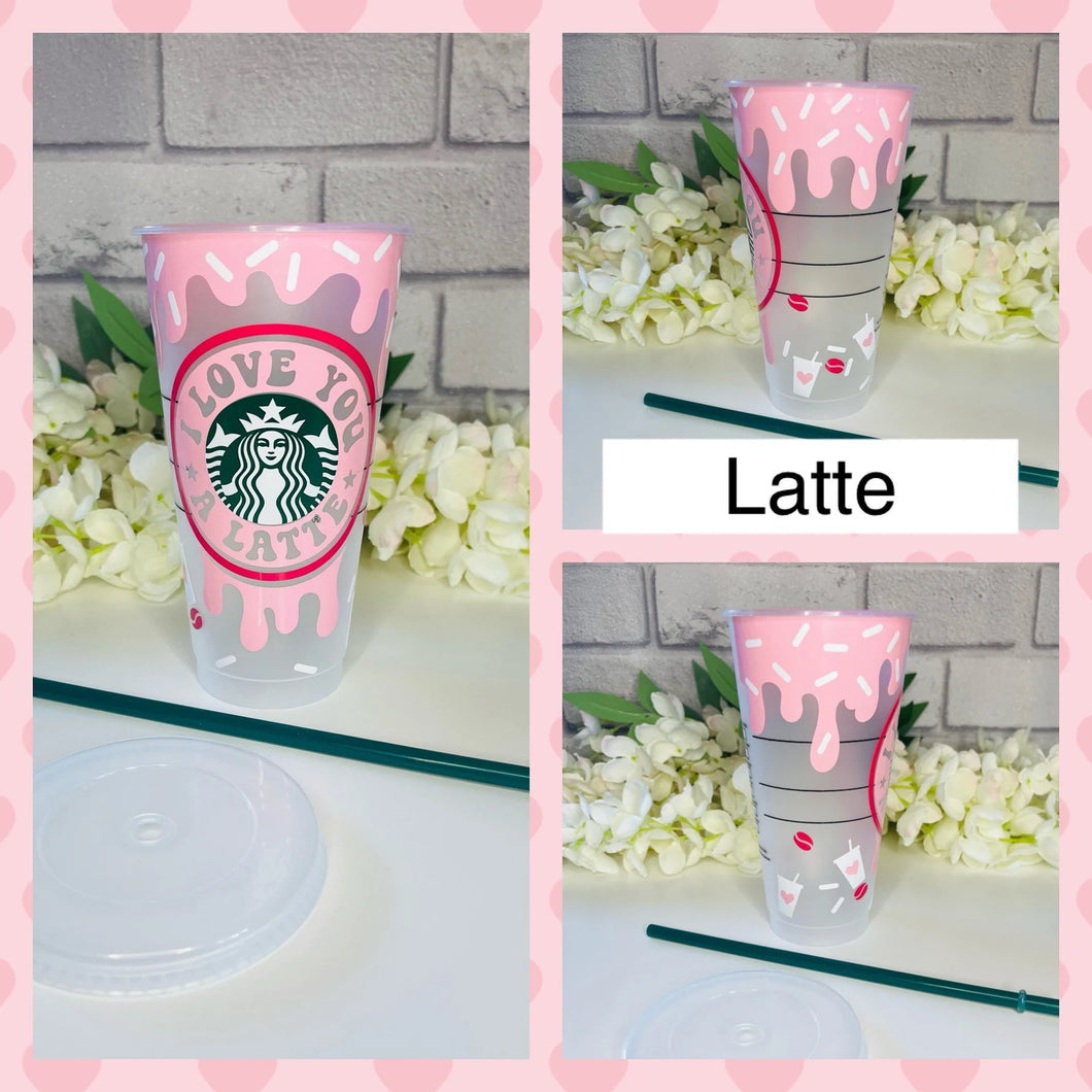 Latte Valentines Starbucks cold cup