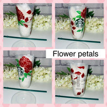 Load image into Gallery viewer, Flower petals Valentines Starbucks cold cup
