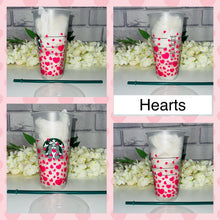 Load image into Gallery viewer, Hearts Valentines Starbucks cold cup
