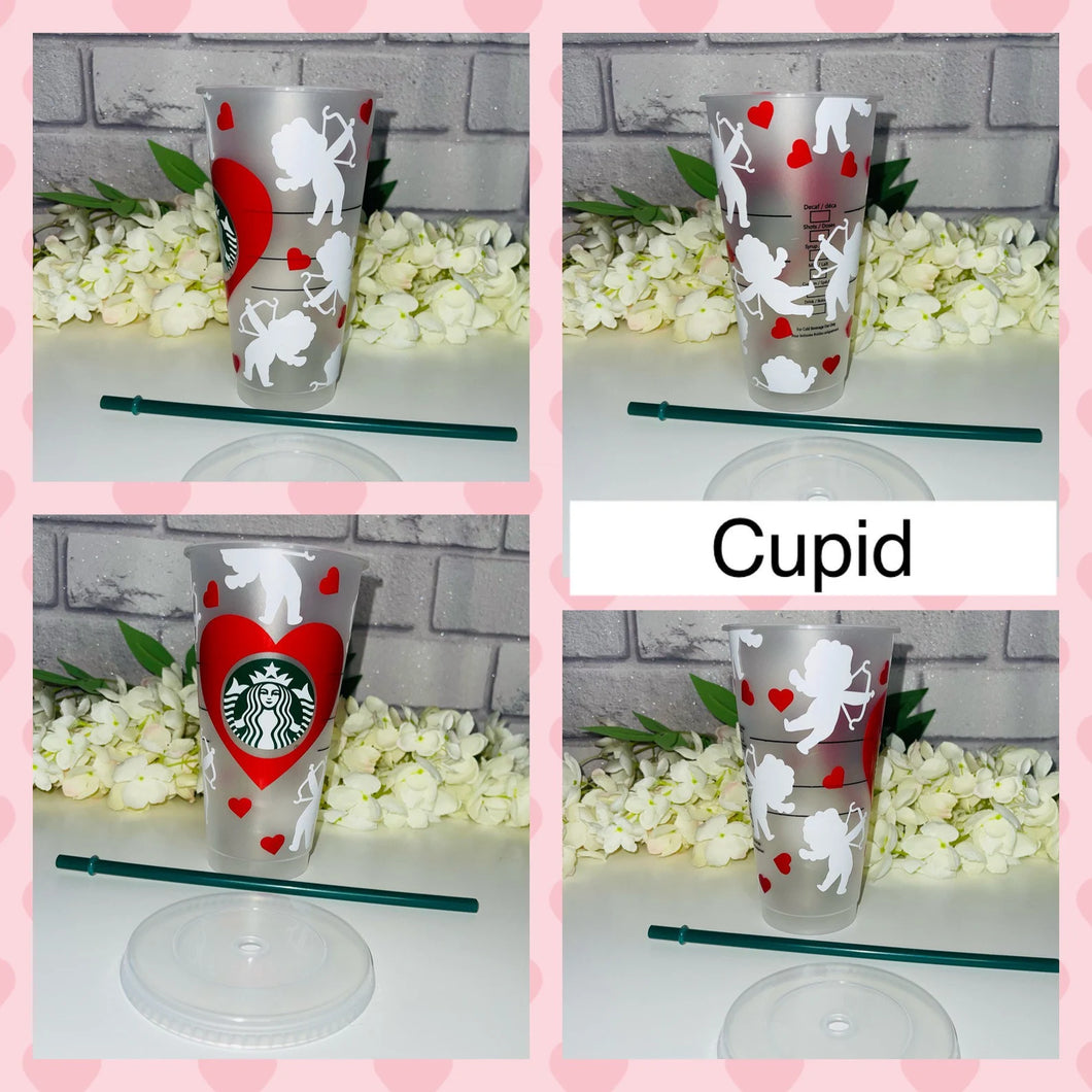 Cupid Valentines Starbucks cold cup