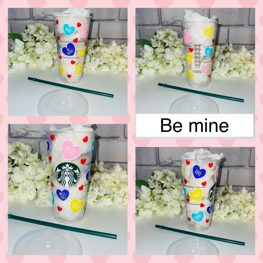 Be mine Valentines Starbucks cold cup