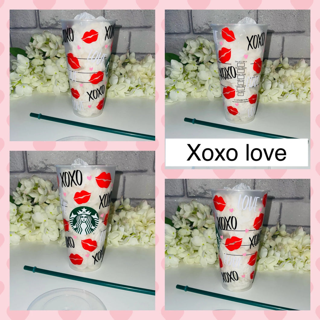 Xoxo love Valentines Starbucks cold cup