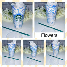 Load image into Gallery viewer, Flowers Starbucks cold cup
