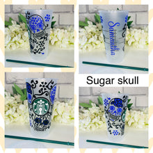 Load image into Gallery viewer, Sugar skull Starbucks cold cup
