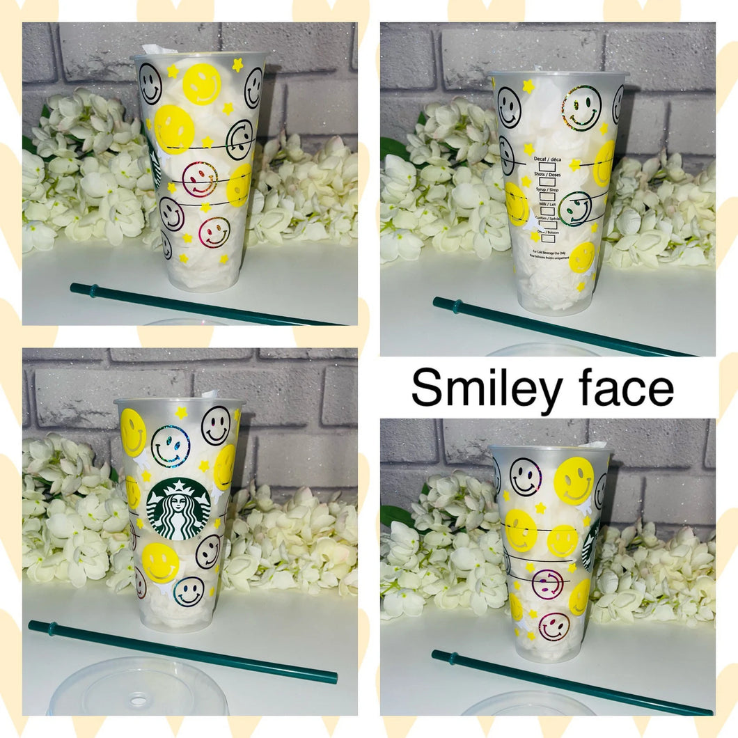 Smiley face Starbucks cold cup