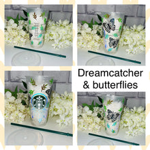 Load image into Gallery viewer, Dreamcatcher and butterflies Starbucks cold cup
