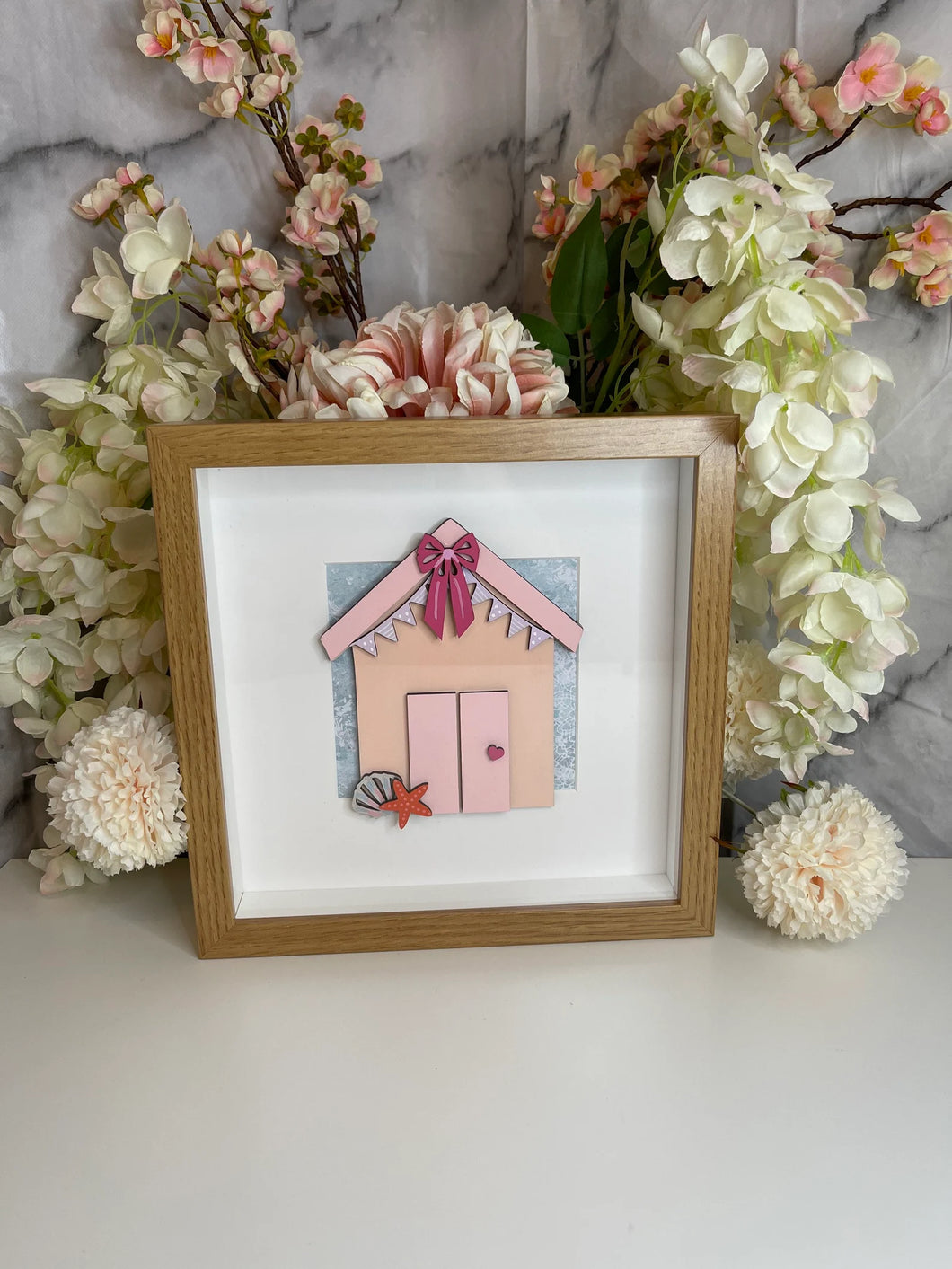 Handmade personalised Frame - Pink beach house