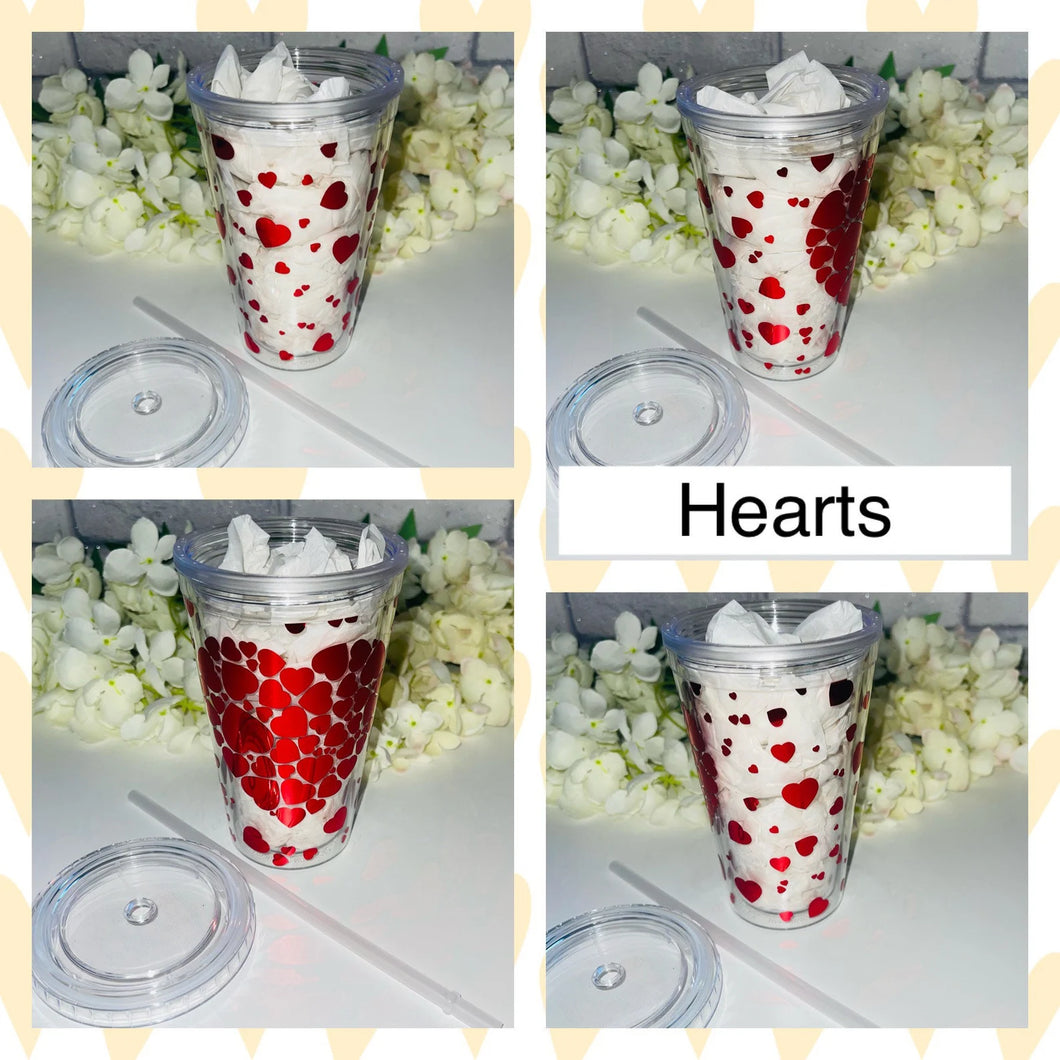 Hearts cold cup with twist lid