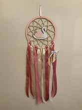 Load image into Gallery viewer, Hand Painted Wooden Dreamcatcher - Swan
