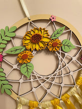 Load image into Gallery viewer, Hand Painted Wooden Dreamcatcher - Sunflower
