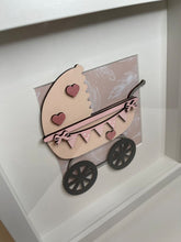 Load image into Gallery viewer, Handmade personalised Frame - Pink Baby Pram
