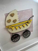 Load image into Gallery viewer, Handmade personalised Frame - Yellow Baby Pram
