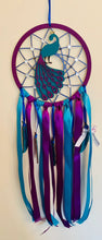 Load image into Gallery viewer, Hand Painted Wooden Dreamcatcher - Peacock
