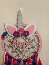 Load image into Gallery viewer, Hand Painted Wooden Dreamcatcher - Unicorn Crown 3
