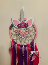 Load image into Gallery viewer, Hand Painted Wooden Dreamcatcher - Unicorn Crown 3
