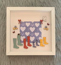 Load image into Gallery viewer, Handmade personalised Frame - Wellie boots Family
