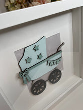 Load image into Gallery viewer, Handmade personalised Frame - Green Baby Pram
