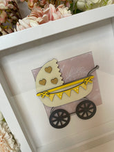 Load image into Gallery viewer, Handmade personalised Frame - Yellow Baby Pram
