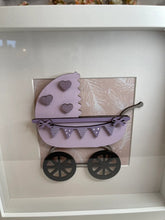 Load image into Gallery viewer, Handmade personalised Frame - Purple Baby Pram
