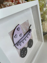 Load image into Gallery viewer, Handmade personalised Frame - Purple Baby Pram
