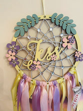 Load image into Gallery viewer, Hand Painted Wooden Dreamcatcher - Flowers 2
