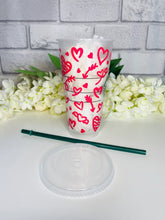 Load image into Gallery viewer, Sketchy hearts Valentines Starbucks cold cup
