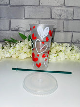 Load image into Gallery viewer, Doodle hearts Valentines Starbucks cold cup
