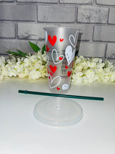 Load image into Gallery viewer, Doodle hearts Valentines Starbucks cold cup
