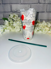 Load image into Gallery viewer, Squiggle hearts Valentines Starbucks cold cup
