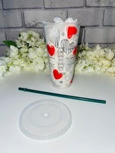 Load image into Gallery viewer, Squiggle hearts Valentines Starbucks cold cup
