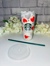 Load image into Gallery viewer, Squiggle hearts Valentines Starbucks cold cup
