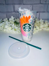 Load image into Gallery viewer, Sunflower and butterflies Starbucks cold cup
