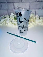 Load image into Gallery viewer, Butterfly flower Starbucks cold cup
