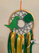 Load image into Gallery viewer, Hand Painted Wooden Dreamcatcher - Dinosaur
