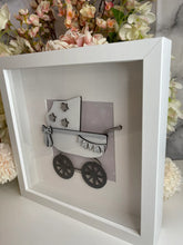 Load image into Gallery viewer, Handmade personalised Frame - Grey Baby Pram
